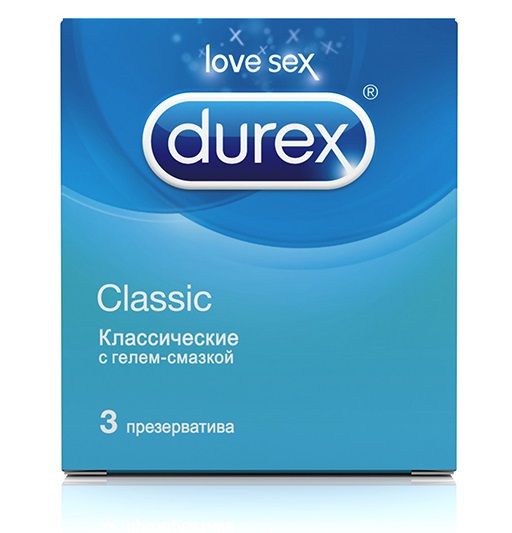 Классические презервативы Durex Classic - 3 шт. - Durex - купить с доставкой в Краснодаре