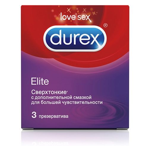 Сверхтонкие презервативы Durex Elite - 3 шт. - Durex - купить с доставкой в Краснодаре