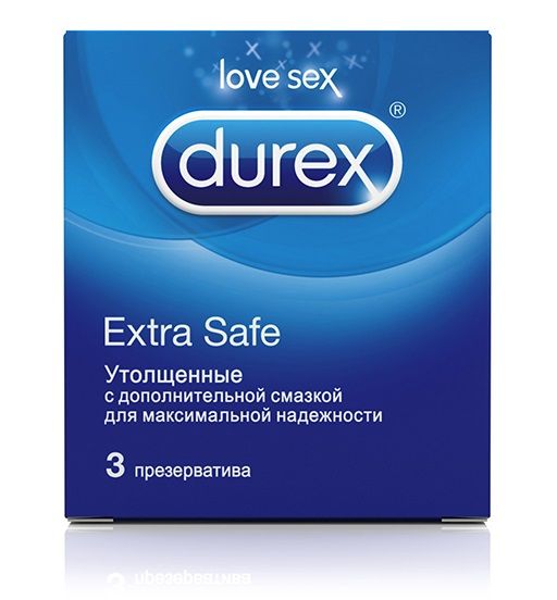 Утолщённые презервативы Durex Extra Safe - 3 шт. - Durex - купить с доставкой в Краснодаре