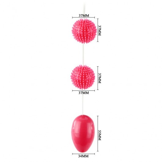 Розовые анальные шарики с рельефом - Baile