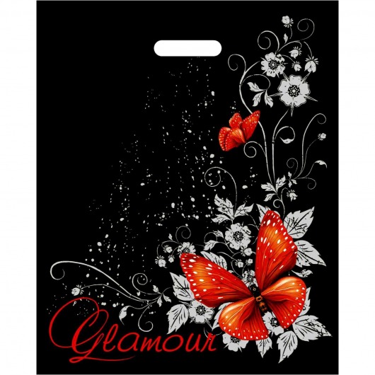 Черный пакет Glamour с вырубной ручкой (38х47 см) - Сима-Ленд - купить с доставкой в Краснодаре
