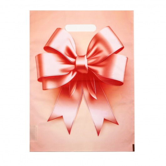 Пакет с принтом в виде банта с вырубной ручкой (30х40 см) - Сима-Ленд - купить с доставкой в Краснодаре