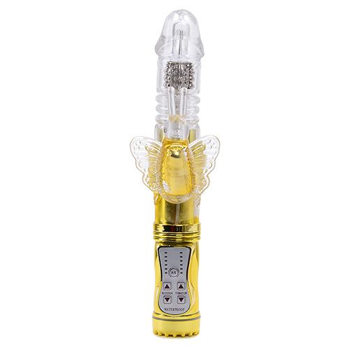 Вибратор MAGIC TALES STARDUST BUTTERFLY RABBIT с бабочкой для клиторального массажа - 24 см. - Toyz4lovers