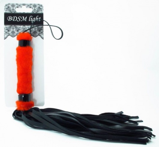 Нежная плеть с красным мехом BDSM Light - 43 см. - БДСМ Арсенал - купить с доставкой в Краснодаре