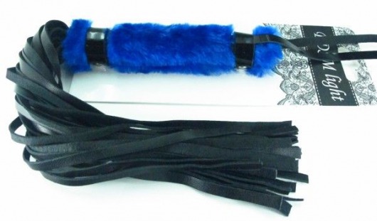 Нежная плеть с синим мехом BDSM Light - 43 см. - БДСМ Арсенал - купить с доставкой в Краснодаре