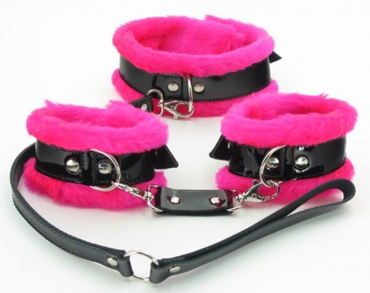 Набор с розовым мехом BDSM Light - БДСМ Арсенал - купить с доставкой в Краснодаре