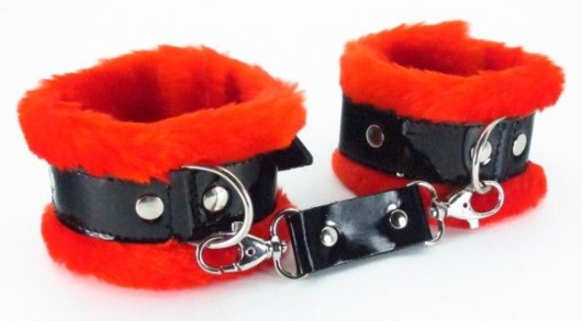 Красные наручники с мехом BDSM Light - БДСМ Арсенал - купить с доставкой в Краснодаре