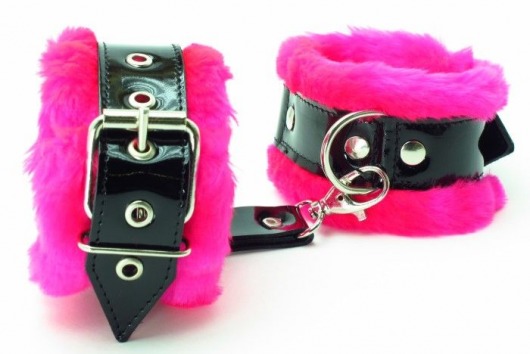 Оковы на ноги с розовым мехом BDSM Light - БДСМ Арсенал - купить с доставкой в Краснодаре
