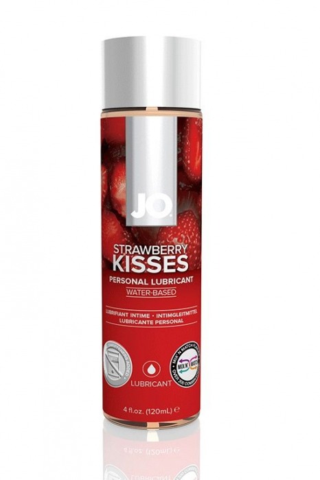 Лубрикант на водной основе с ароматом клубники JO Flavored Strawberry Kiss - 120 мл. - System JO - купить с доставкой в Краснодаре