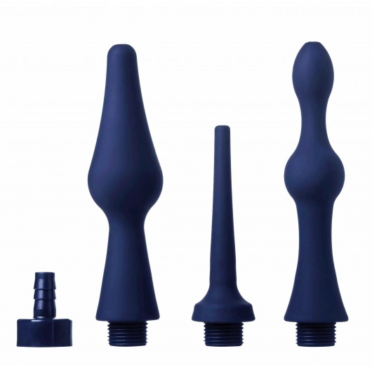 Набор из 3 универсальных насадок для анального душа Universal 3 Piece Silicone Enema Attachment Set - XR Brands - купить с доставкой в Краснодаре