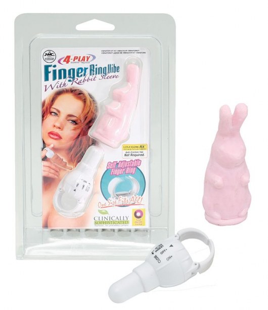 Розовый виброзайчик 4PLAY FINGER RING VIBE RABBIT PINK - NMC