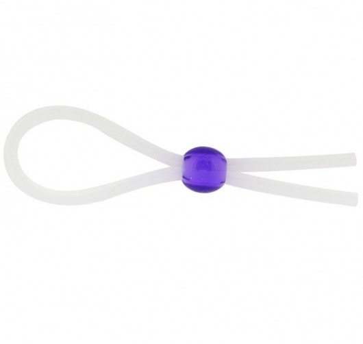 Прозрачное лассо с фиолетовой бусиной SILICONE COCK RING WITH BEAD LAVENDER - NMC - в Краснодаре купить с доставкой