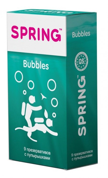 Презервативы SPRING BUBBLES с пупырышками - 9 шт. - SPRING - купить с доставкой в Краснодаре