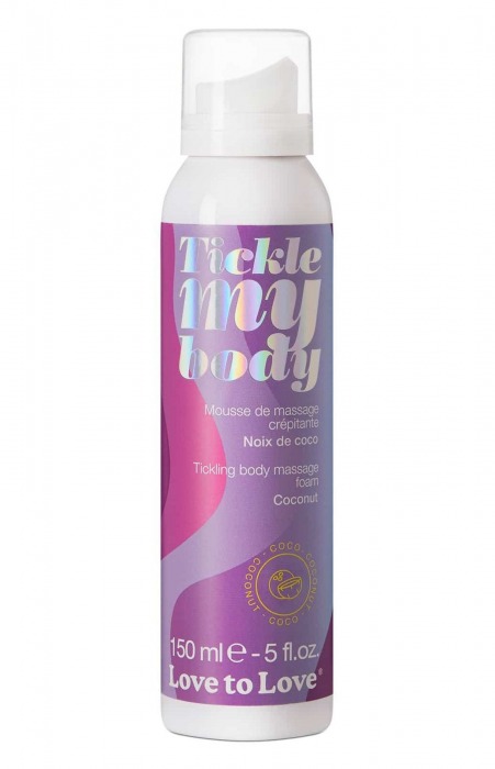 Массажная хрустящая пенка Tickle My Body Coconut с ароматом кокоса - 150 мл. - Love to Love - купить с доставкой в Краснодаре
