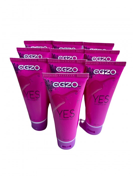 Набор из 10 согревающих лубрикантов на водной основе Egzo Yes (по 50 мл.) - EGZO - купить с доставкой в Краснодаре
