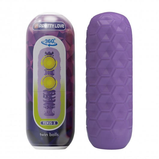 Фиолетовый мастурбатор Venus-X Twin balls - Baile - в Краснодаре купить с доставкой