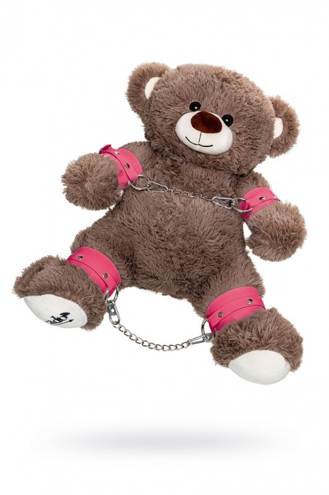 Бондажный набор: бурый мишка с розовыми оковами и наручниками - Pecado - купить с доставкой в Краснодаре