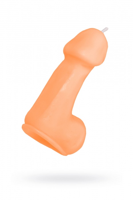 Оранжевая свеча в форме пениса - 47 гр. - Pecado - купить с доставкой в Краснодаре