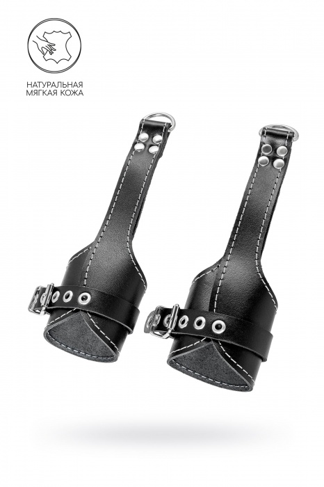 Черные подвесы с белой строчкой - Pecado - купить с доставкой в Краснодаре