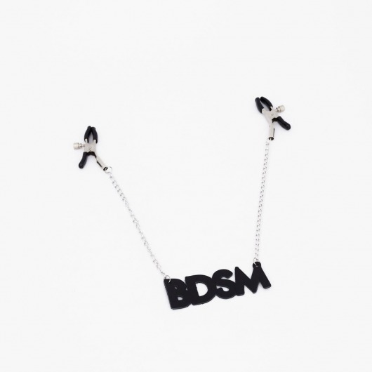 Зажимы на соски с кожаной подвеской BDSM - Crazy Handmade - купить с доставкой в Краснодаре