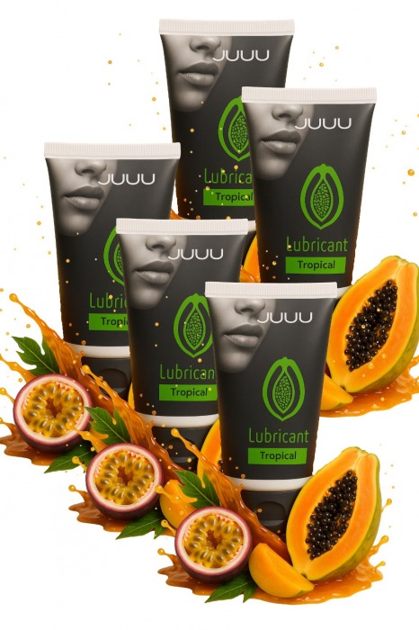 Набор из 5 съедобных лубрикантов JUJU со вкусом тропических фруктов - JuJu - купить с доставкой в Краснодаре