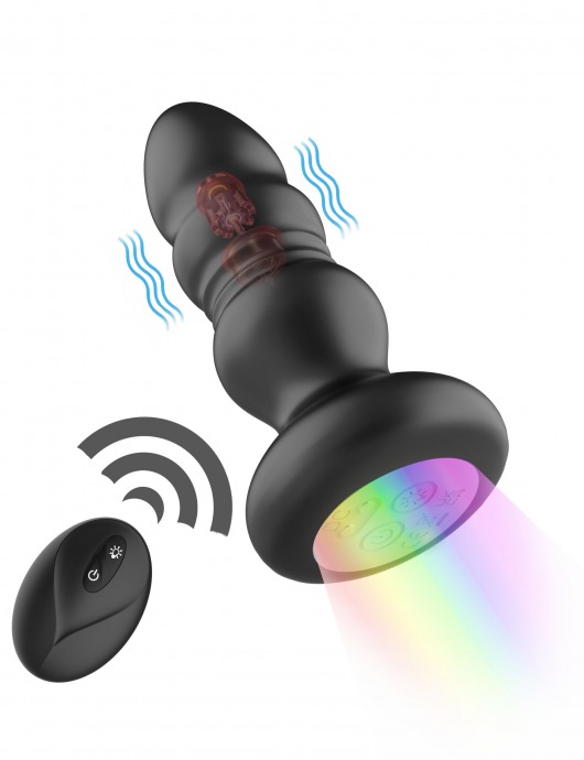 Черная анальная вибропробка с фрикционным механизмом и LED-подсветкой - 12,5 см. - Secwell в Краснодаре Черная анальная вибропробка с фрикционным механизмом и LED-подсветкой - 12,5 см. - Secwell