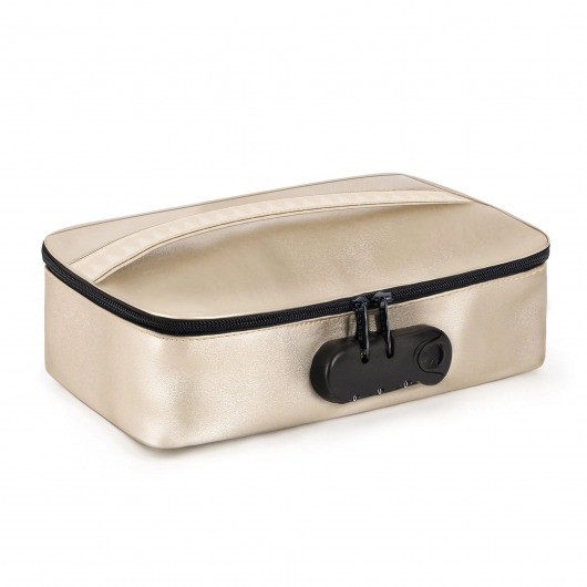 Золотистая сумочка для хранения игрушек Discreet Box - Dorcel - купить с доставкой в Краснодаре