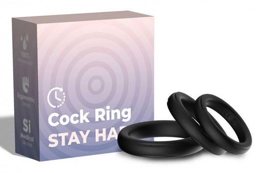 Набор из 3 черных эрекционных колец Stay Hard - Boys of Toys - в Краснодаре купить с доставкой