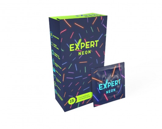 Светящиеся в темноте презервативы Expert Neon - 15 шт. - Expert - купить с доставкой в Краснодаре