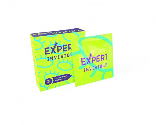 Ультратонкие презервативы Expert Invisible - 3 шт. - Expert - купить с доставкой в Краснодаре