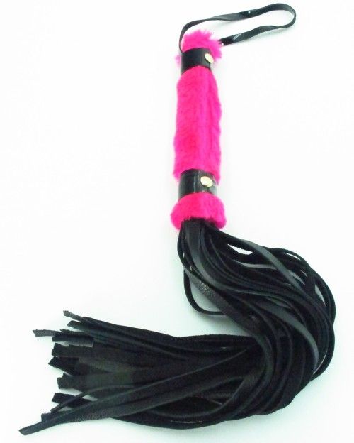 Нежная плеть с розовым мехом BDSM Light - 43 см. - БДСМ Арсенал - купить с доставкой в Краснодаре