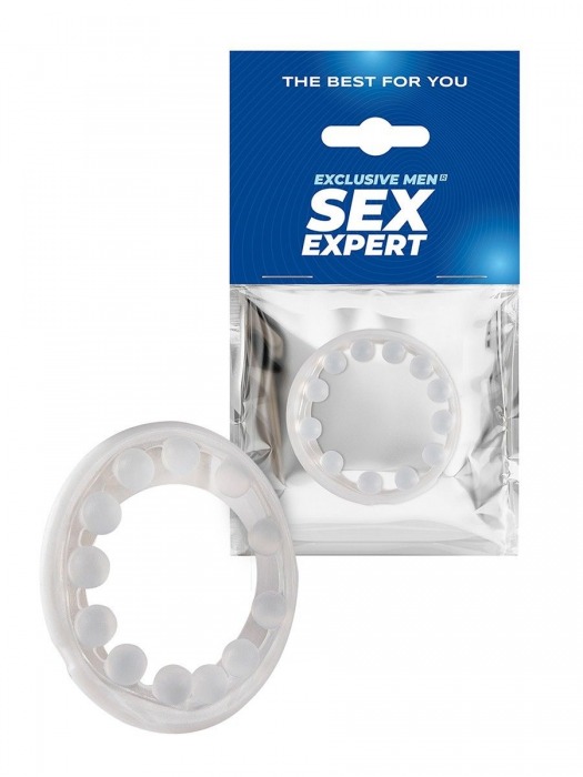 Эрекционное кольцо со стимулирующими шариками на поверхности - Sex Expert - в Краснодаре купить с доставкой