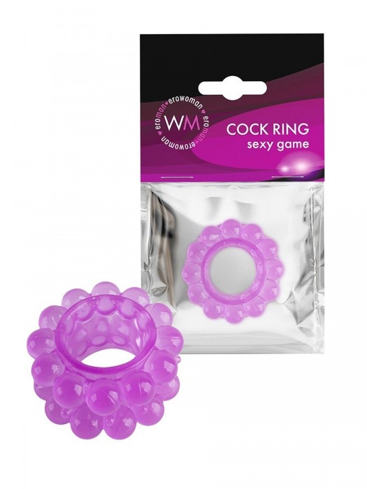 Лиловое эрекционное кольцо с 2 рядами стимулирующих шариков - Erowoman-Eroman - в Краснодаре купить с доставкой