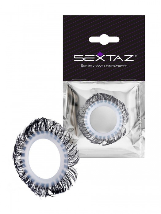 Эластичное эрекционное колечко с черными «ресничками» - Sextaz - в Краснодаре купить с доставкой
