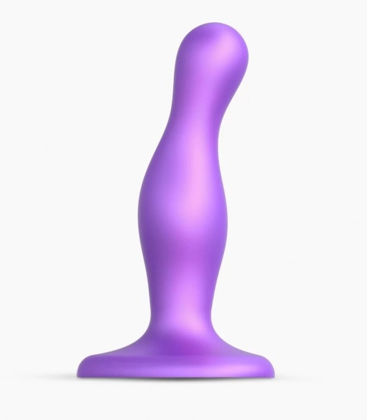 Фиолетовая насадка Strap-On-Me Dildo Plug Curvy size S - Strap-on-me - купить с доставкой в Краснодаре