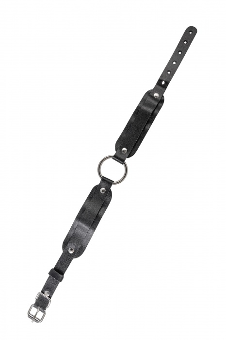 Черный кожаный чокер-ошейник со скруглёнными углами - Pecado - купить с доставкой в Краснодаре