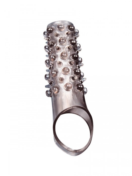 Дымчатая насадка на пенис с шипами и выпуклостями - 12 см. - Sex Expert - в Краснодаре купить с доставкой