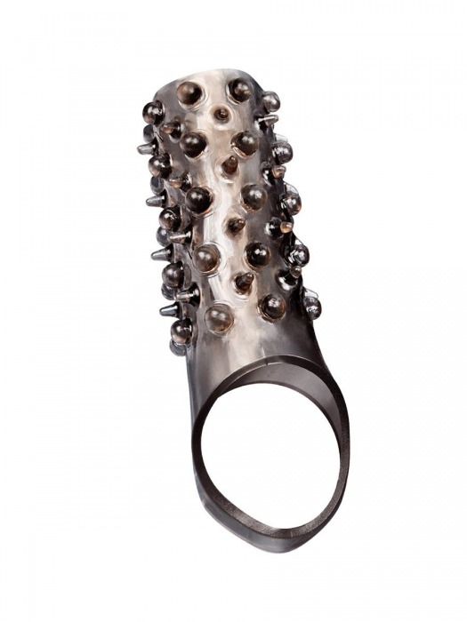 Дымчатая насадка на пенис с шипами и выпуклостями - 12,5 см. - Sex Expert - в Краснодаре купить с доставкой