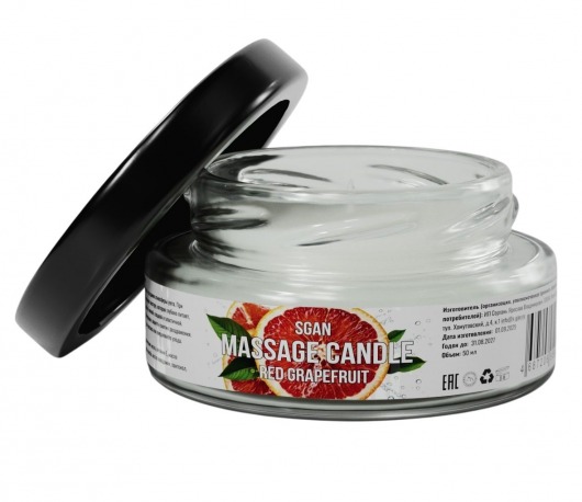 Массажная свеча «Красный грейпфрут» - 50 мл. - SGAN - купить с доставкой в Краснодаре