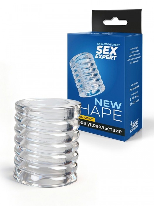 Прозрачная сквозная насадка на пенис с ребрышками - Sex Expert - в Краснодаре купить с доставкой