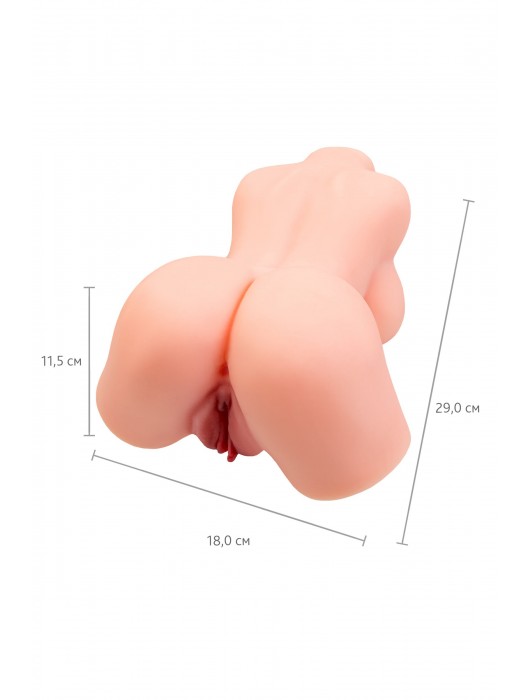 Реалистичный мастурбатор в форме женского тела с 2 любовными входами - No Name - в Краснодаре купить с доставкой