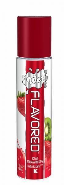 Лубрикант Wet Flavored Kiwi Strawberry с ароматом киви и клубники - 30 мл. - Wet International Inc. - купить с доставкой в Краснодаре