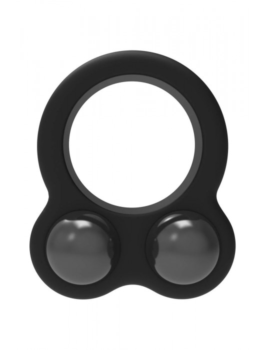 Черное эрекционное кольцо с утяжелителями Cockring Dual Weight - Dream Toys - в Краснодаре купить с доставкой
