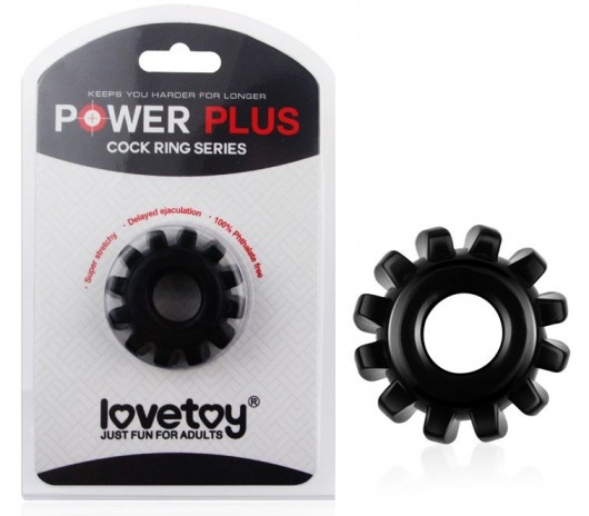Чёрное эрекционное кольцо для пениса Power Plus - Lovetoy - в Краснодаре купить с доставкой