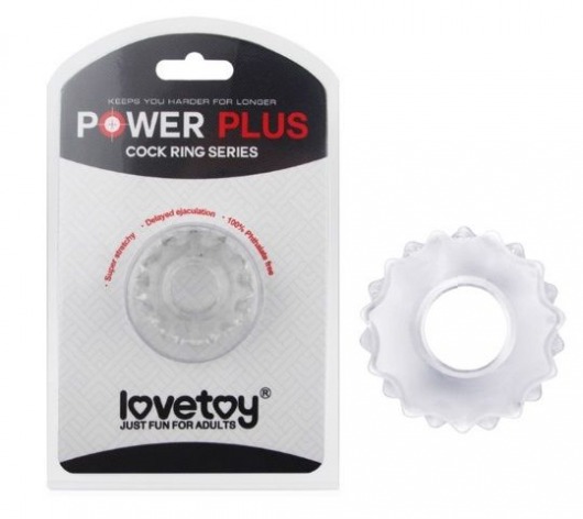 Прозрачное эрекционное кольцо Power Plus - Lovetoy - в Краснодаре купить с доставкой