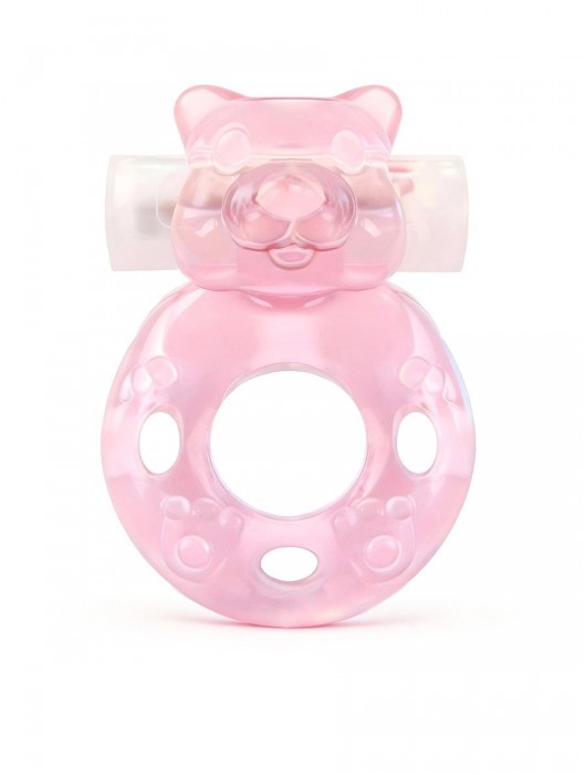 Розовое эрекционное виброкольцо в форме мишки - 1137 - в Краснодаре купить с доставкой