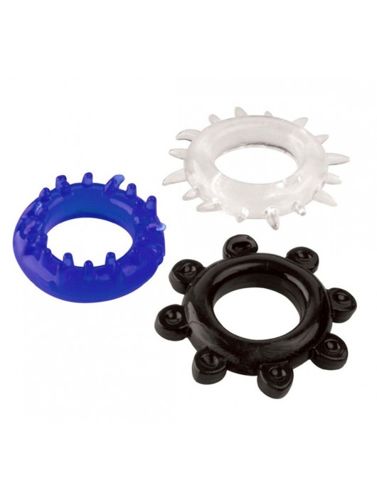 Набор из 3 эрекционных колец разного цвета и рельефа - Boys of Toys - в Краснодаре купить с доставкой