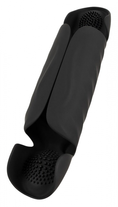 Черный вибромастурбатор с трехточечной стимуляцией Penis Trainer with 3 Point Stimulation - Orion - в Краснодаре купить с доставкой