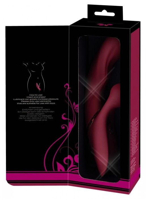 Малиновый вибратор-кролик с функцией постукивания 2 Function Rabbit Vibrator - 22,3 см. - Orion