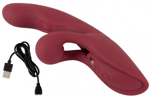 Малиновый вибратор-кролик с функцией постукивания 2 Function Rabbit Vibrator - 22,3 см. - Orion